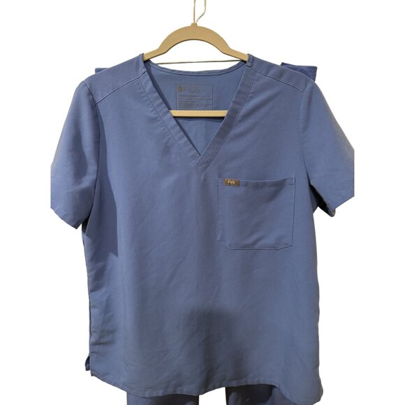 Figs scrub set Catarina top Women’s Cade Cargo Drawstring Pants medium blue - Picture 2 of 8